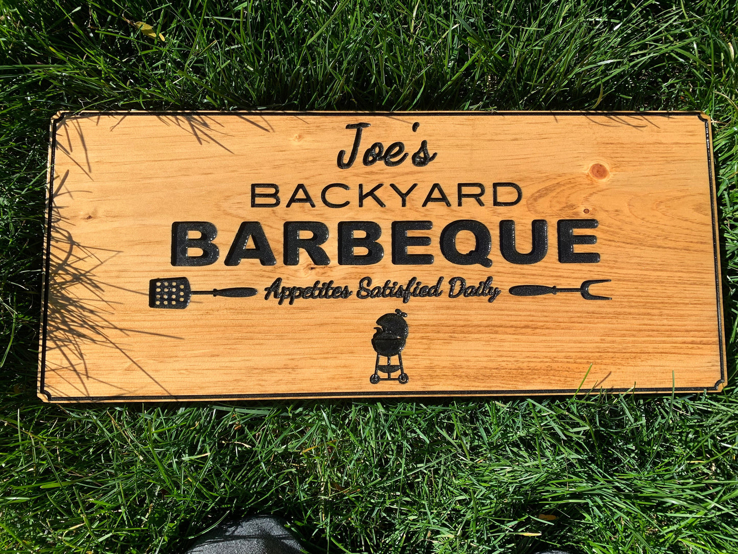 Customized Wood BBQ Sign, Wood Art Sign, Engraved Wood Sign, Custom Sign, Outdoor BBQ wood Sign, Personalized BBQ Sign Active