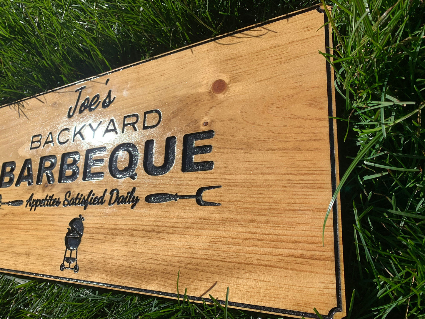 Customized Wood BBQ Sign, Wood Art Sign, Engraved Wood Sign, Custom Sign, Outdoor BBQ wood Sign, Personalized BBQ Sign Active