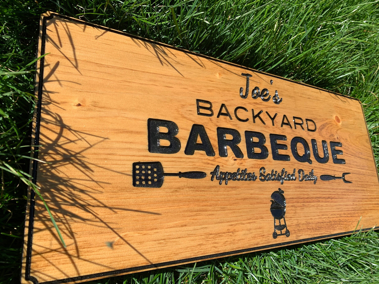 Customized Wood BBQ Sign, Wood Art Sign, Engraved Wood Sign, Custom Sign, Outdoor BBQ wood Sign, Personalized BBQ Sign Active