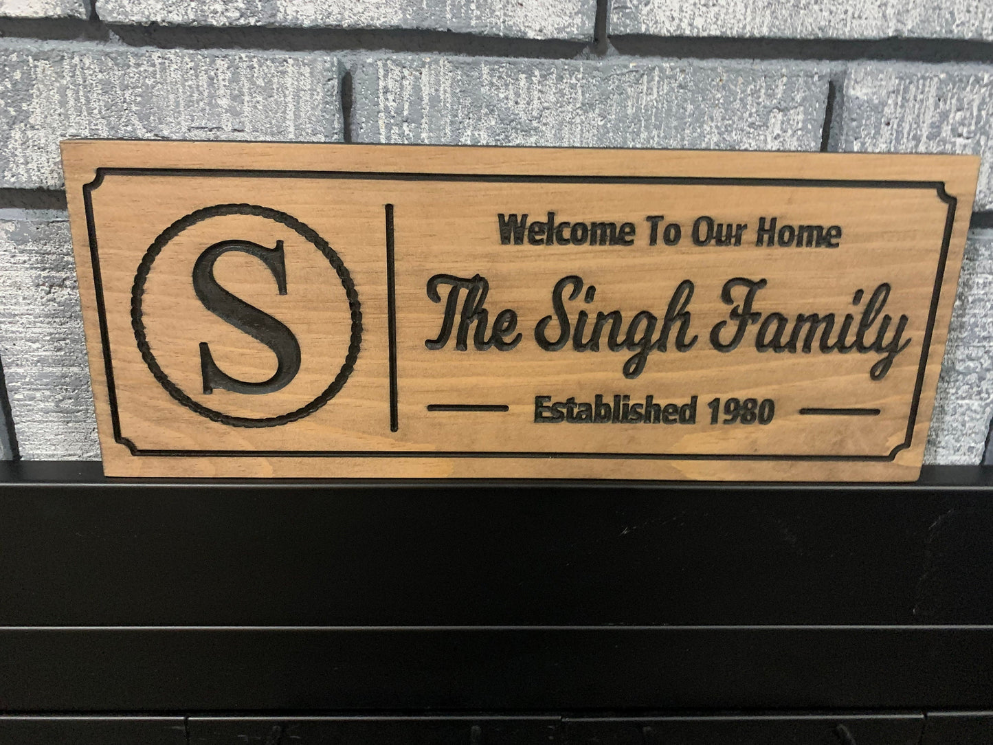 Family Sign, Last Name Sign, Custom Family Monogram, Established Sign, Personalized Wood Housewarming Gift