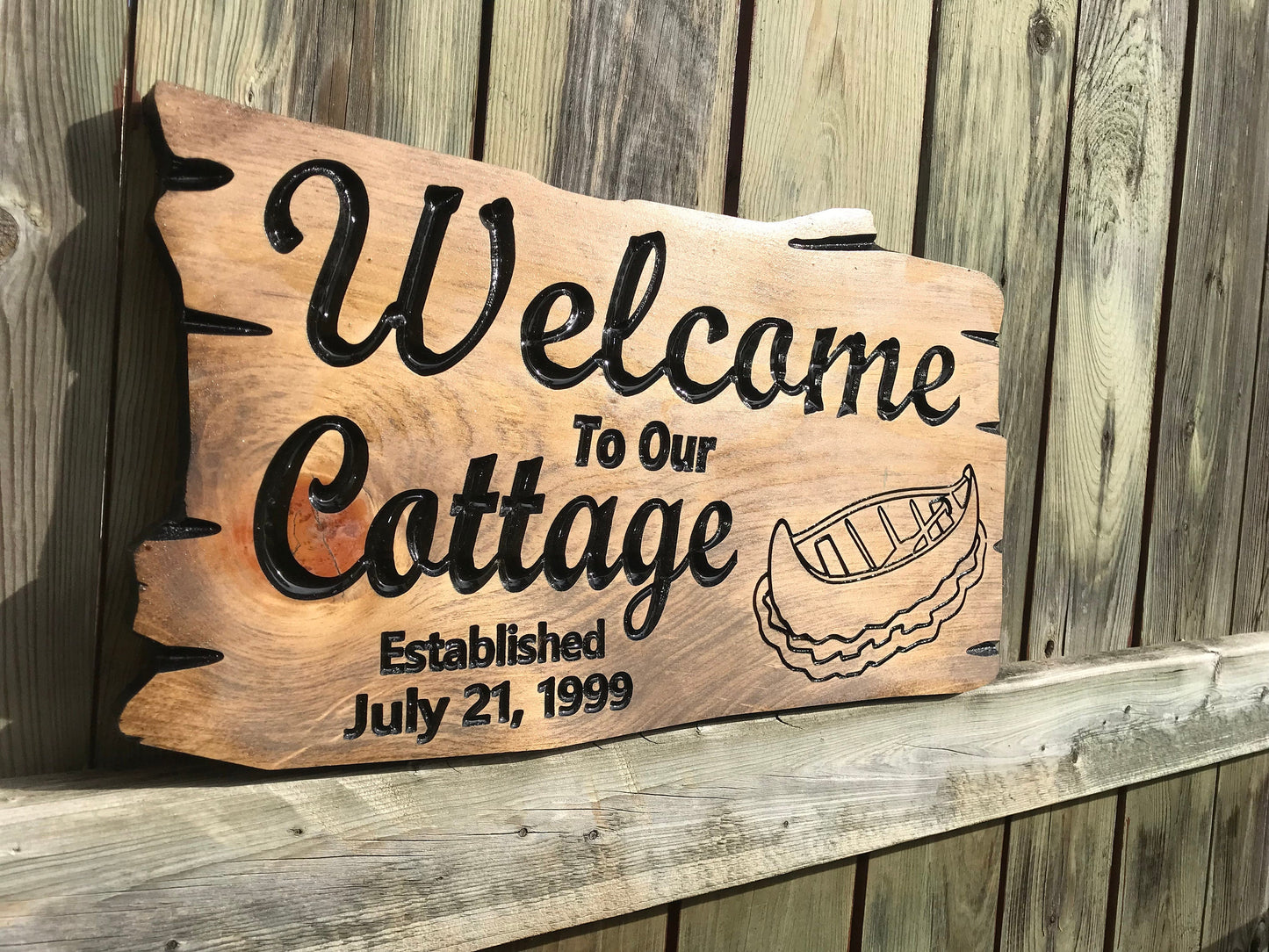 Custom Outdoor Welcome Home Sign | Wood Cottage Sign | Anniversary Gift | Rustic Cottage Sign | Engraved Sign | Wedding Gift Christmas Gift