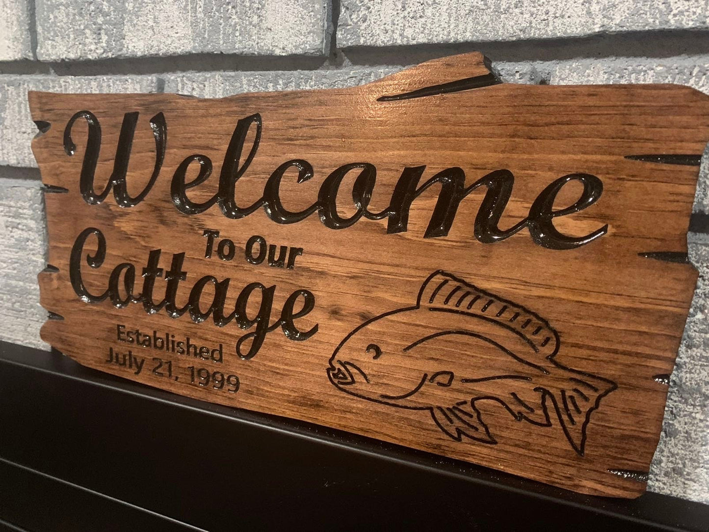 Custom Outdoor Cottage Sign | Wood Cottage Sign | Anniversary Gift | Welcome To Our Cottage | Rustic Sign | Engraved Sign | Wooden Sign