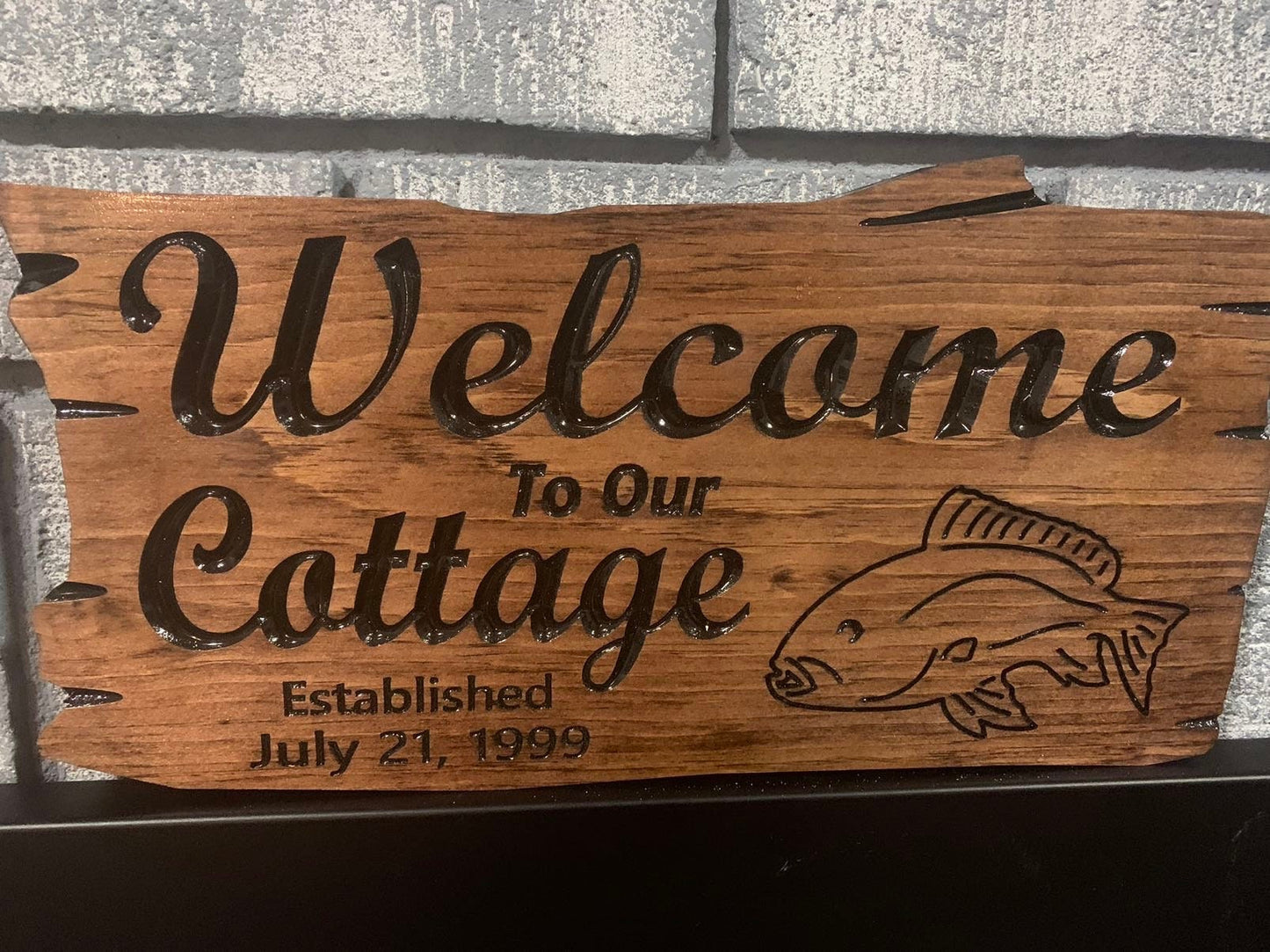Custom Outdoor Cottage Sign | Wood Cottage Sign | Anniversary Gift | Welcome To Our Cottage | Rustic Sign | Engraved Sign | Wooden Sign