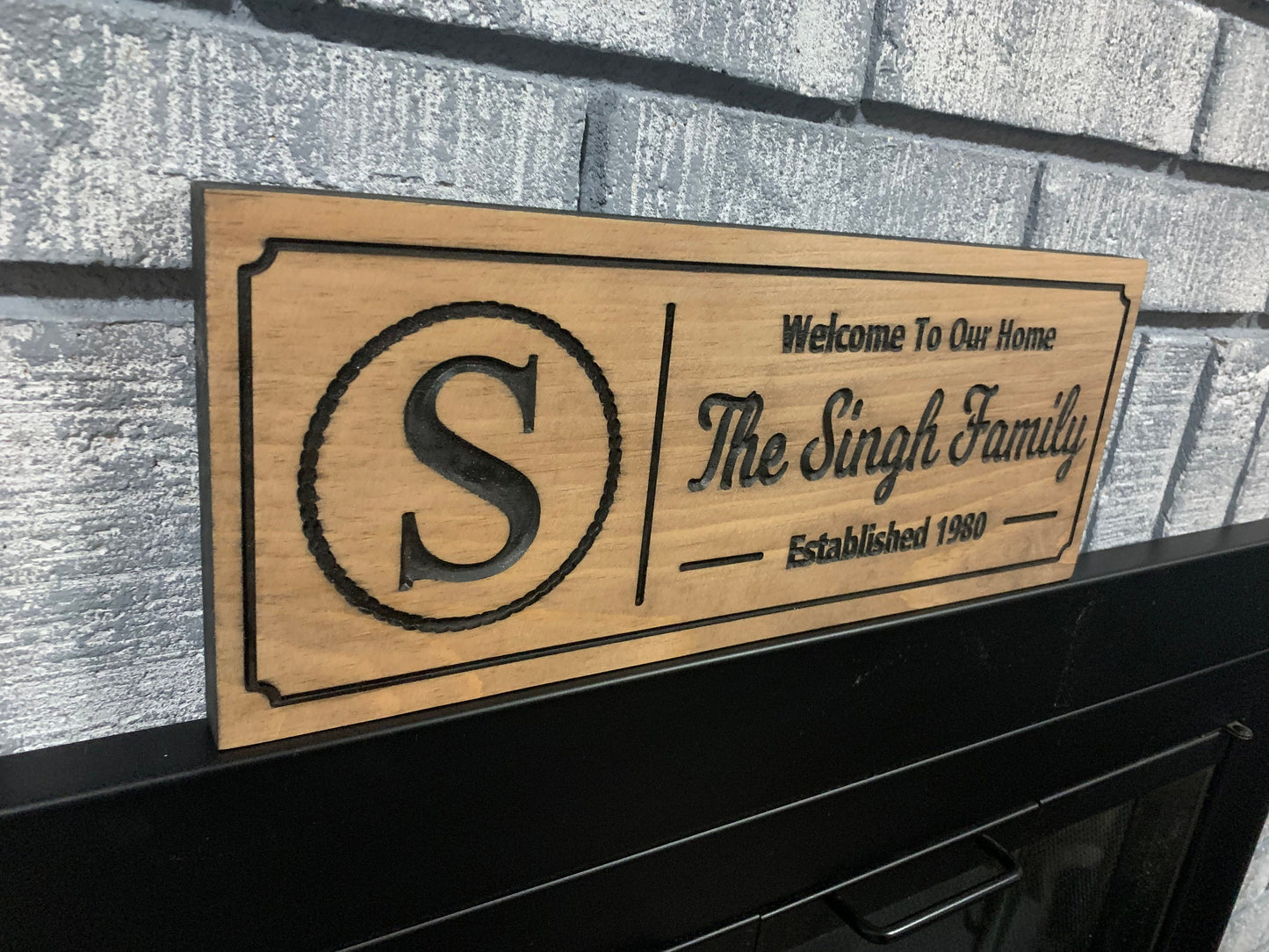 Family Sign, Last Name Sign, Custom Family Monogram, Established Sign, Personalized Wood Housewarming Gift