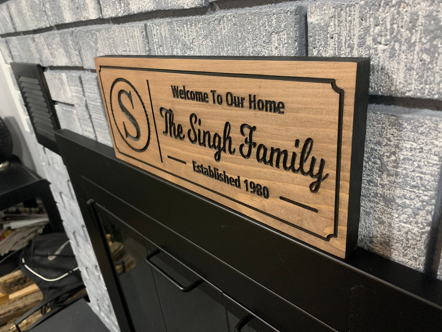 Family Sign, Last Name Sign, Custom Family Monogram, Established Sign, Personalized Wood Housewarming Gift