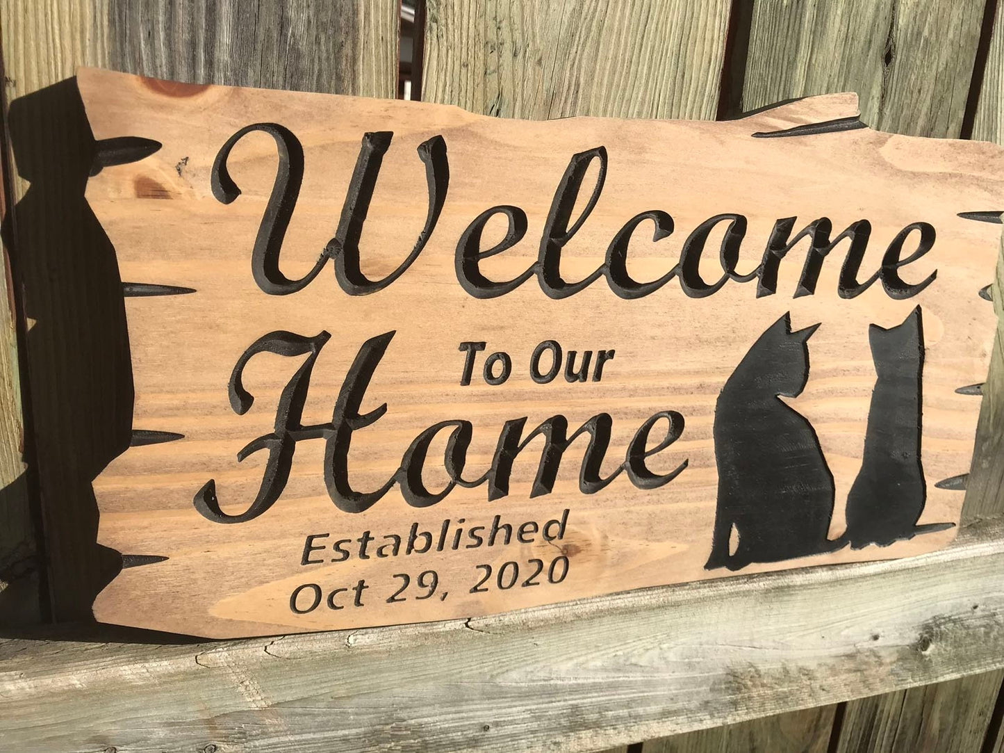 Custom Home Sign | Wooden Outdoor Sign | Anniversary Gift | Welcome Home Pet Sign | Rustic Cottage Sign | Engraved Sign | Wooden Sign