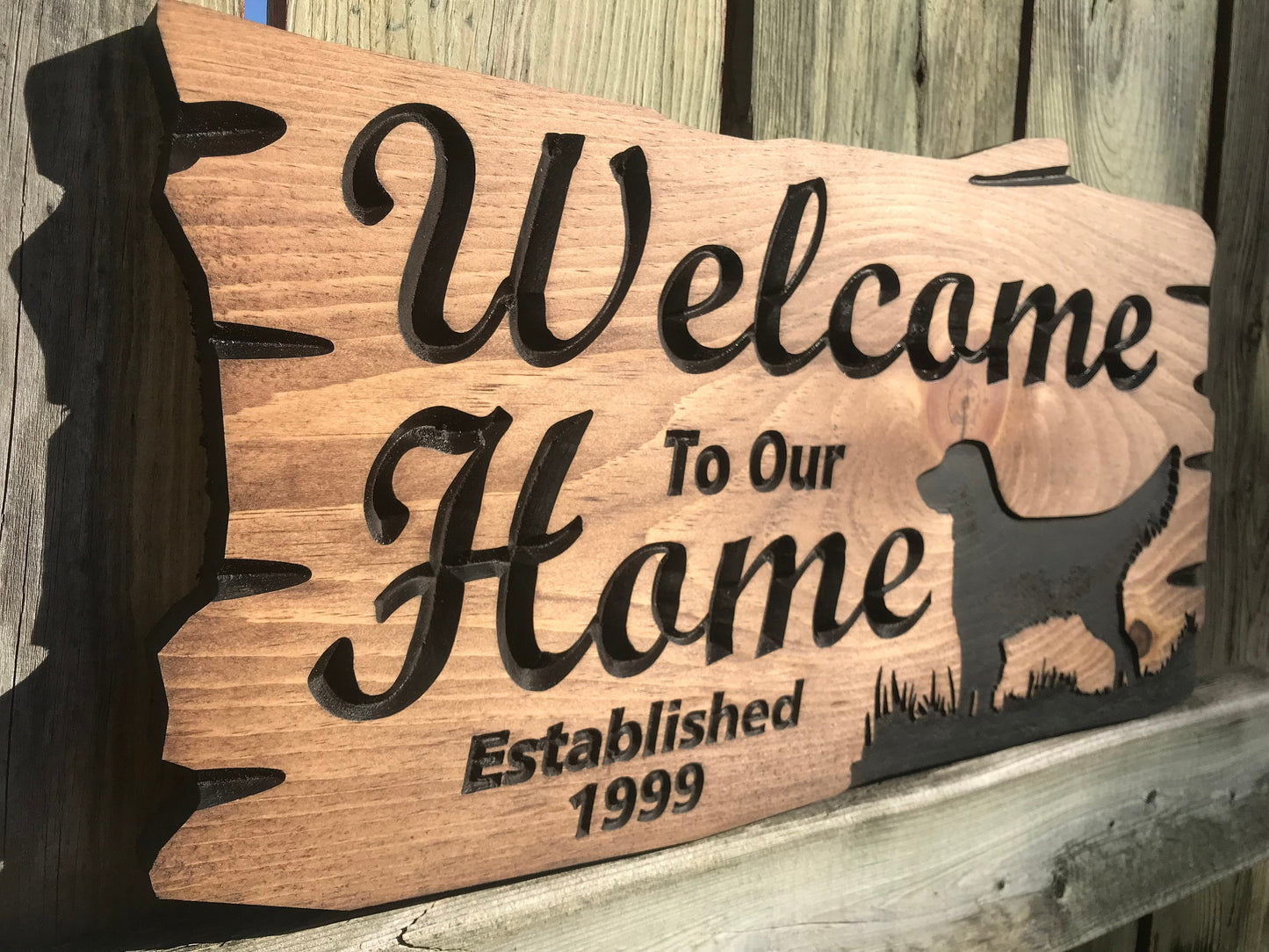 Custom Outdoor Welcome Home Sign | Wood Cottage Sign | Anniversary Gift | Rustic Cottage Sign | Engraved Sign | Wedding Gift Christmas Gift