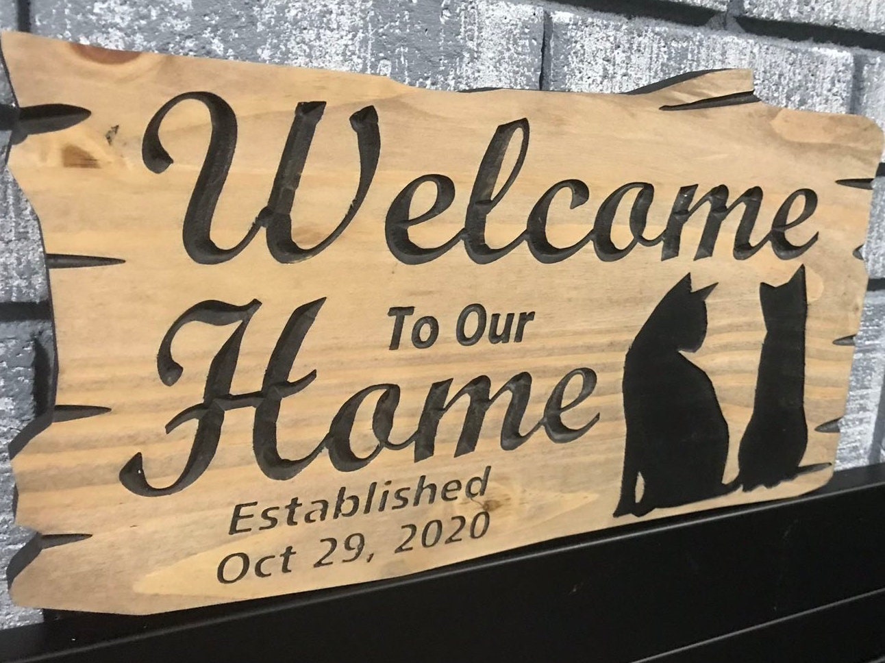 Custom Home Sign | Wooden Outdoor Sign | Anniversary Gift | Welcome Home Pet Sign | Rustic Cottage Sign | Engraved Sign | Wooden Sign