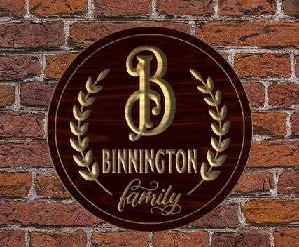 Custom Wood Monogram Sign – Family Name Signs, Rustic Home Wall Art, Wooden Custom Decor, Engraved Gift, Farmhouse Christmas, Wedding