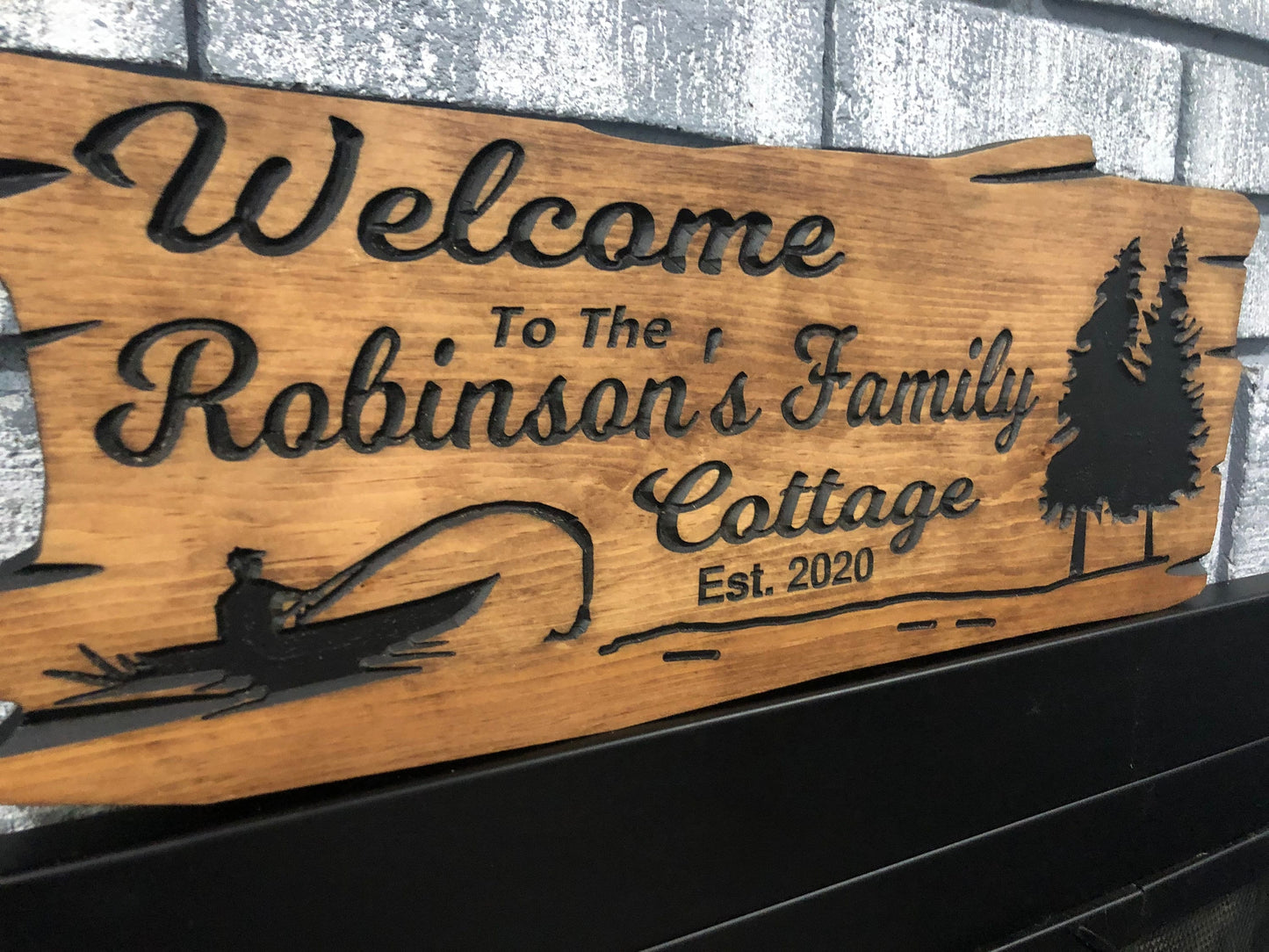 Cottage Sign | Custom Cottage Sign | Wood Cottage Sign | Anniversary Gift | Welcome Sign | Outdoor Rustic Cottage Sign | Engraved Sign