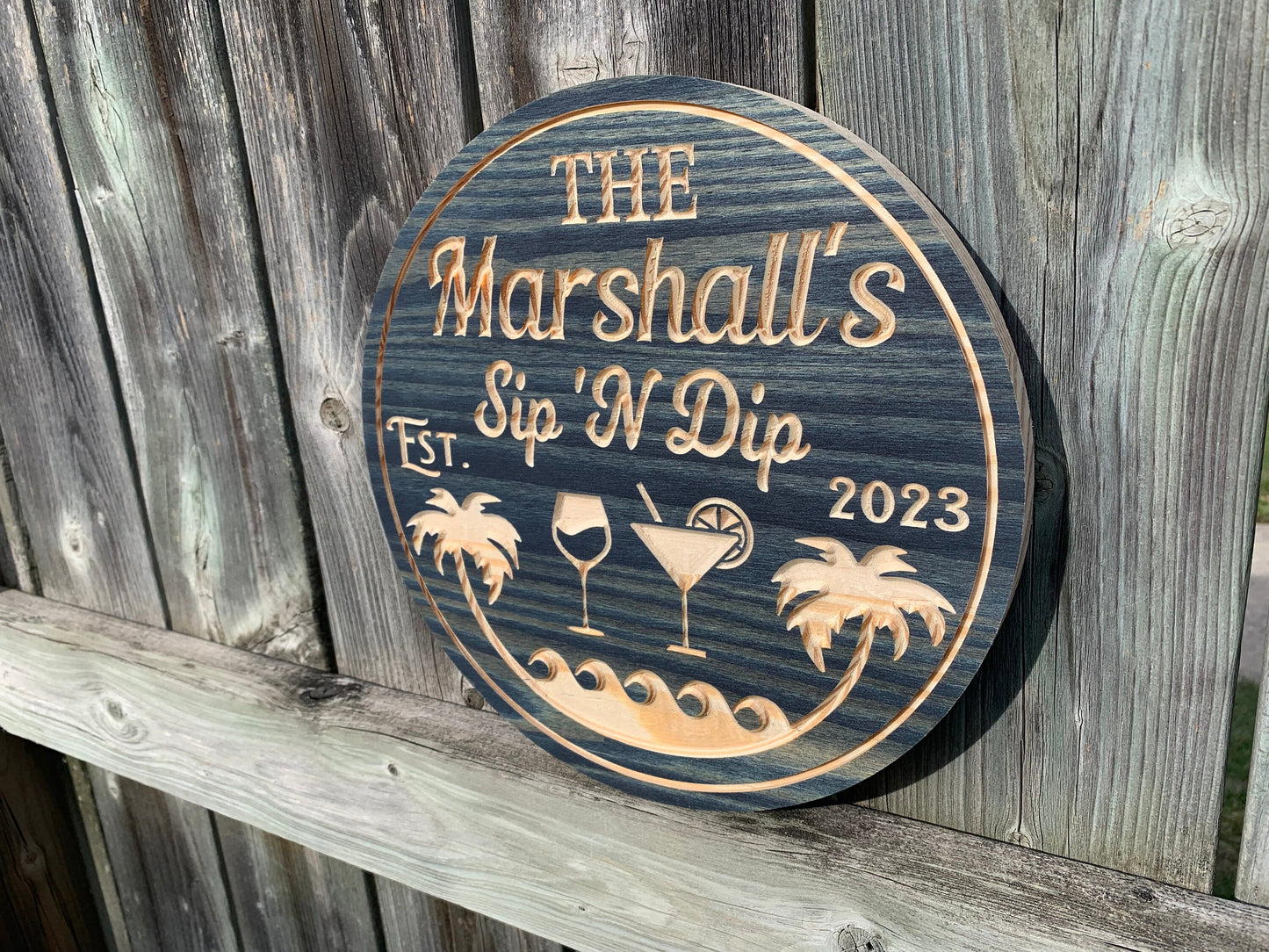 Custom Rustic Wood Beach Sign – Personalized Coastal Decor, Beach House Gift, Gift for Him or Her