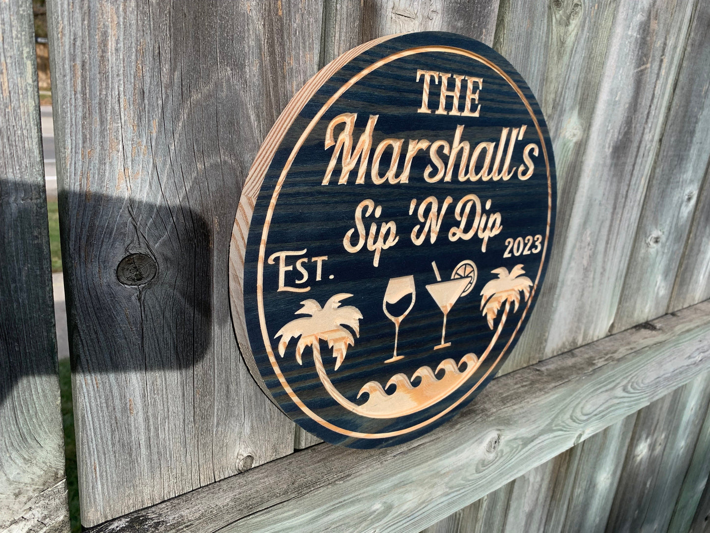 Custom Rustic Wood Beach Sign – Personalized Coastal Decor, Beach House Gift, Gift for Him or Her
