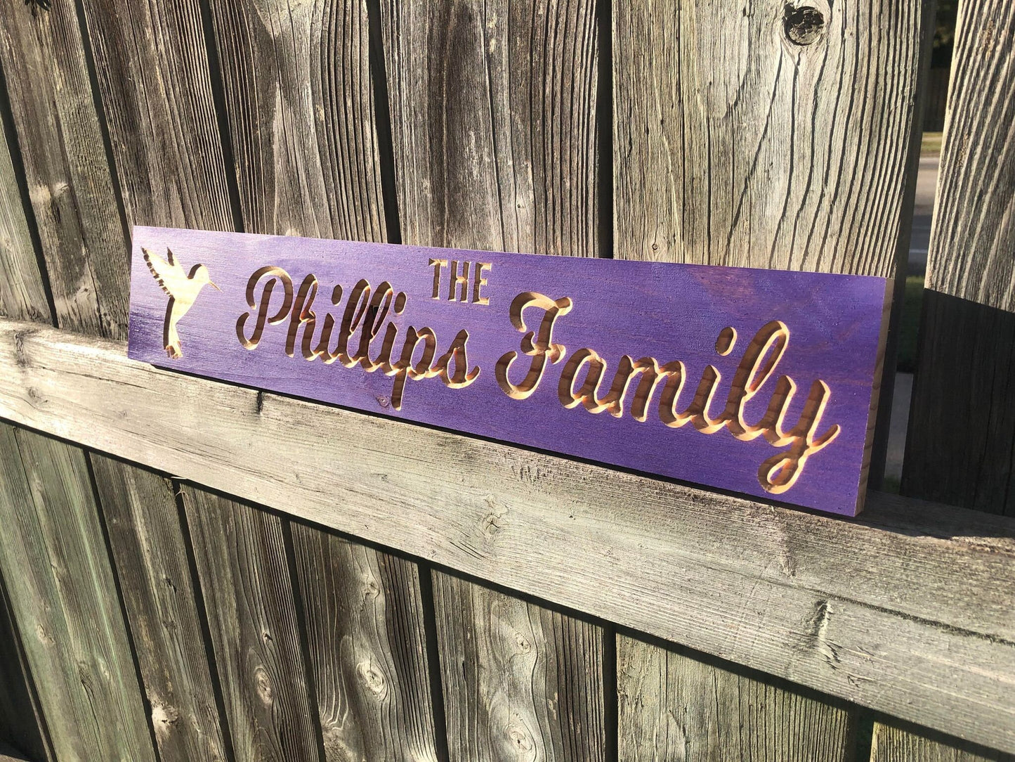 Personalized Last Name Sign | Custom family Name Sign | Personalized Trail Sign | Trail Sign | Wood Sign | Lake Sign | Humming Bird Sign