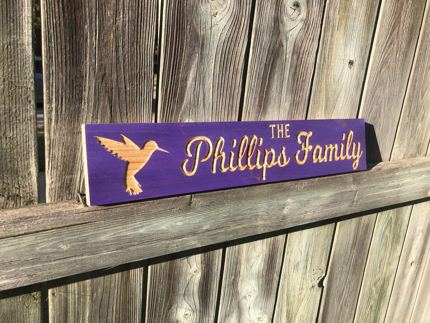 Personalized Last Name Sign | Custom family Name Sign | Personalized Trail Sign | Trail Sign | Wood Sign | Lake Sign | Humming Bird Sign