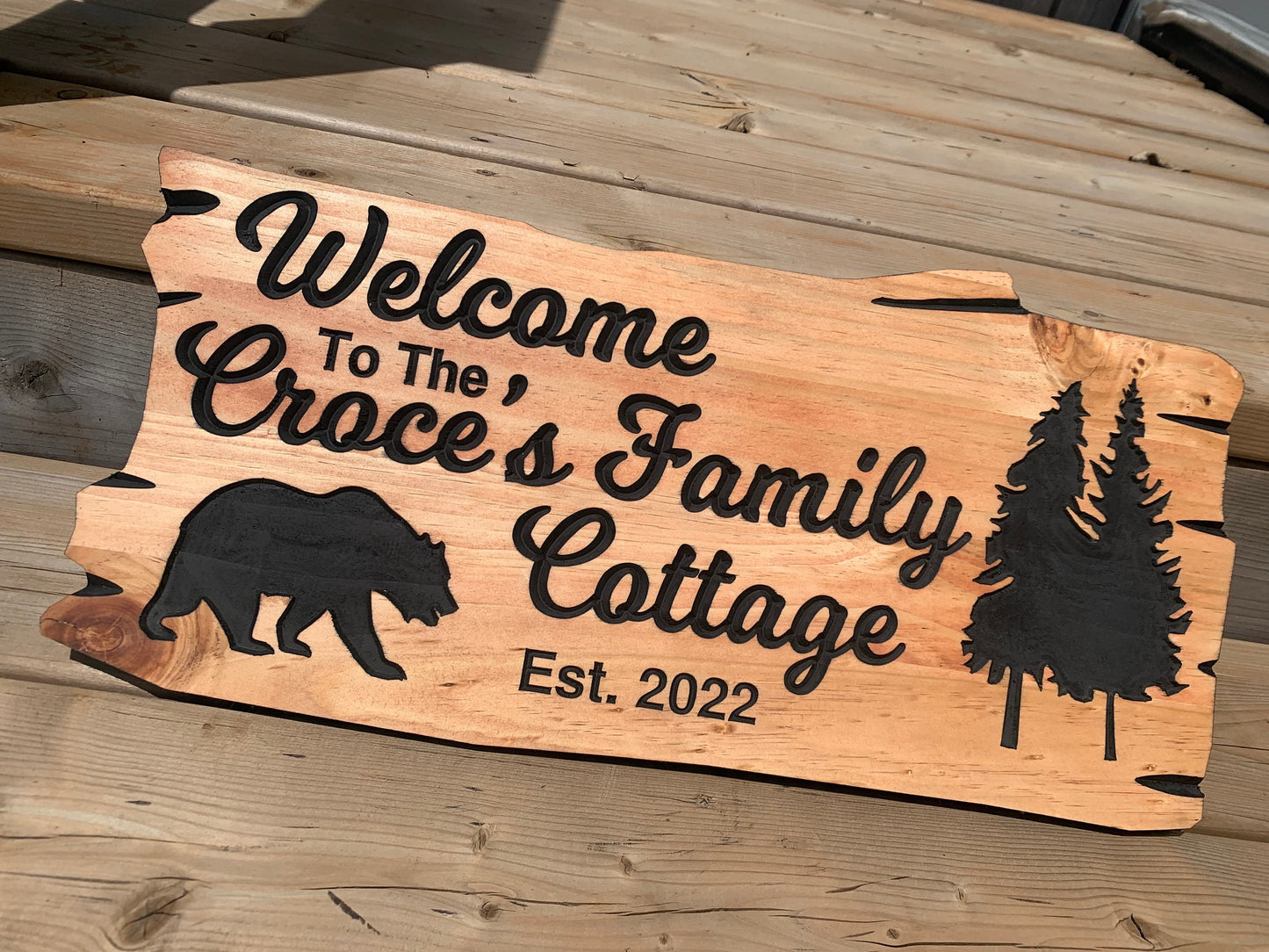 Outdoor Cottage Sign | Custom Cottage Sign | Wood Cottage Sign | Anniversary Gift | Welcome Sign | Rustic Cottage Sign | Engraved Sign