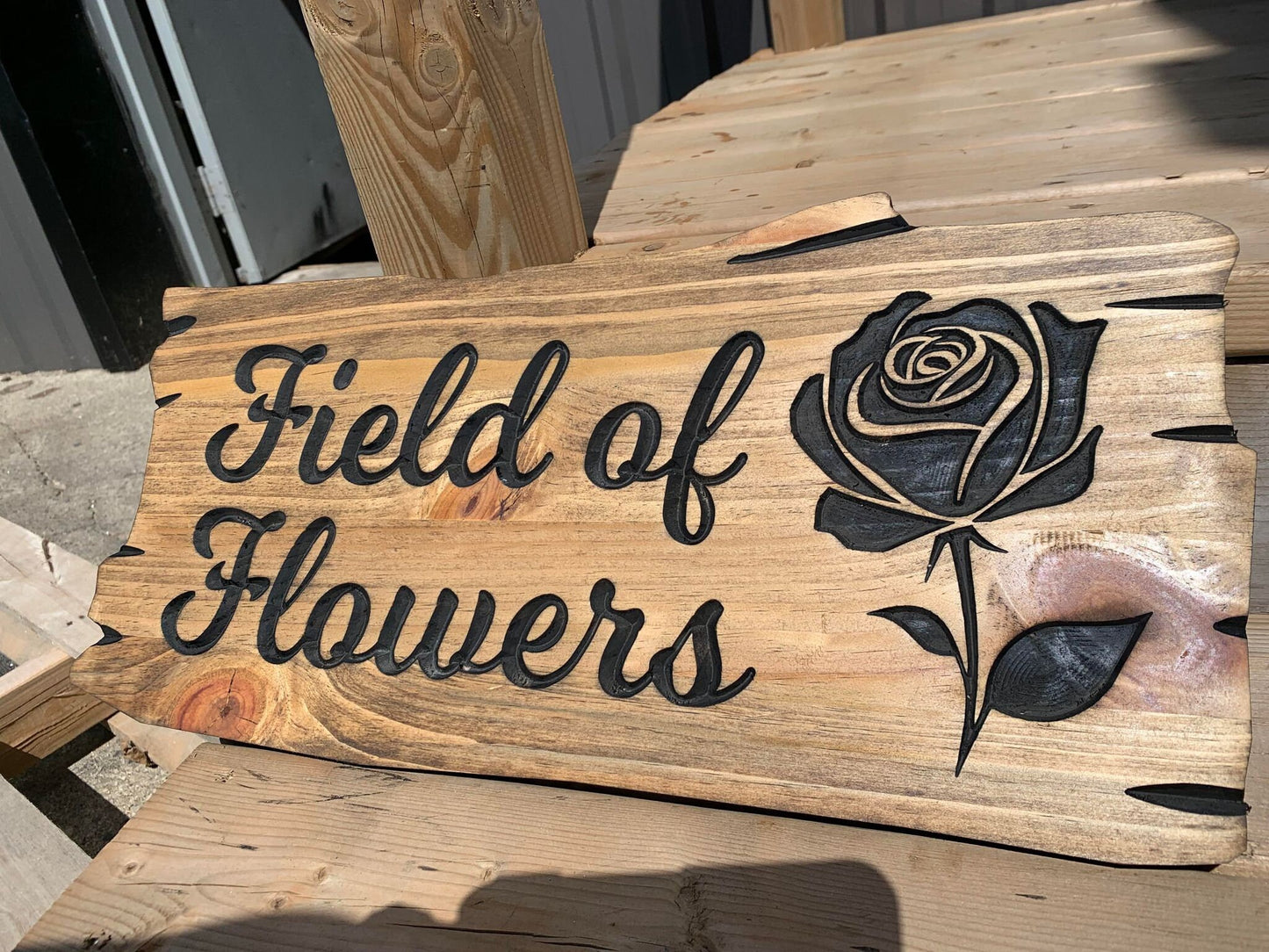Birthflower Sign with Saying – Personalized Flower Wall Art, Custom Birth Flower Gift, Engraved Botanical Plaque, Floral Home Decor