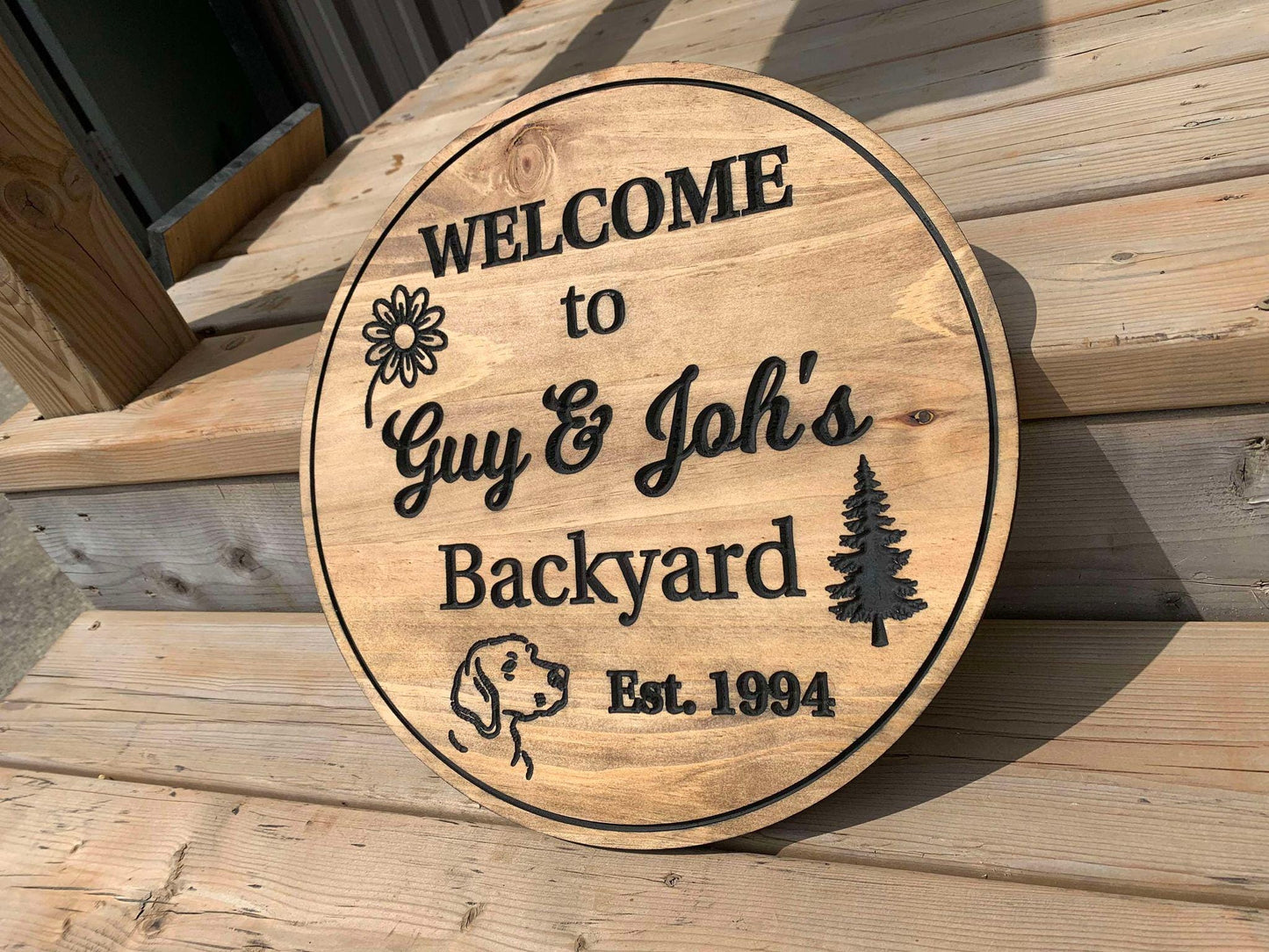Custom Wood Sign | Personalized Wood Sign | Wooden Backyard Sign | Custom Engraved Wood Sign | Outdoor Sign