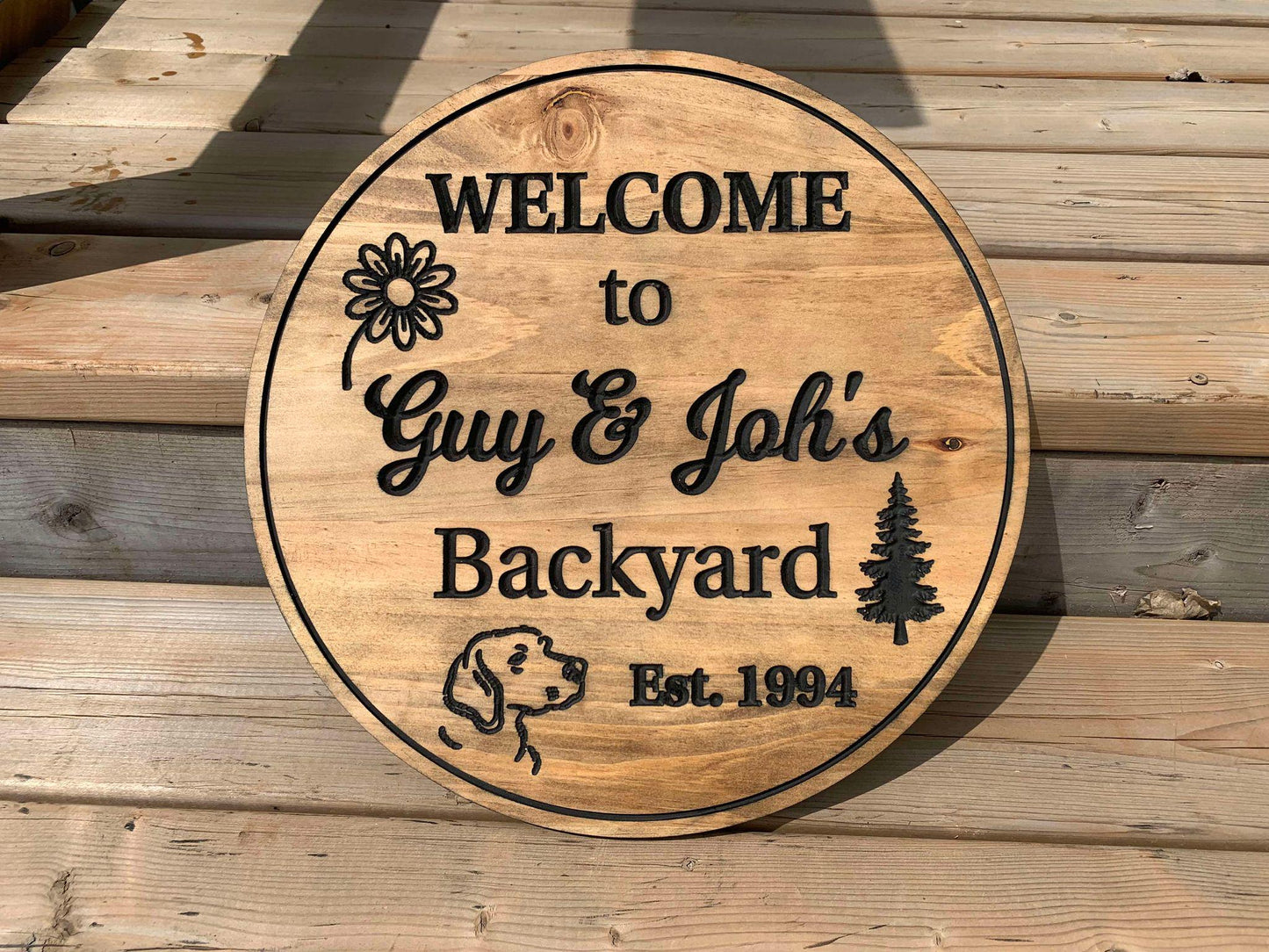 Custom Wood Sign | Personalized Wood Sign | Wooden Backyard Sign | Custom Engraved Wood Sign | Outdoor Sign