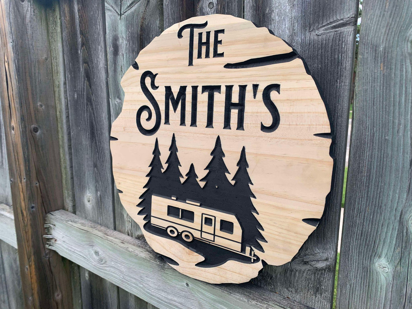 Custom Cottage Sign | Personalized Wood Sign | Wooden Lakehouse Sign | Custom Engraved Wood Sign | Trailer Sign