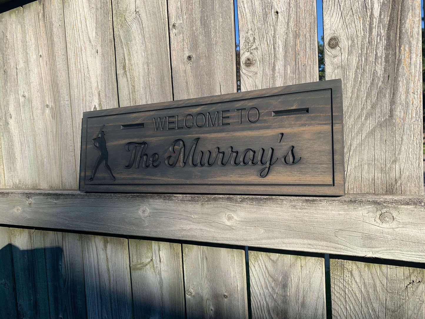 Personalized Family Welcome Sign, Custom Wood Sign, Welcome Sign, Wooden Sign, Engraved Wood Sign, Baseball family Welcome Sign