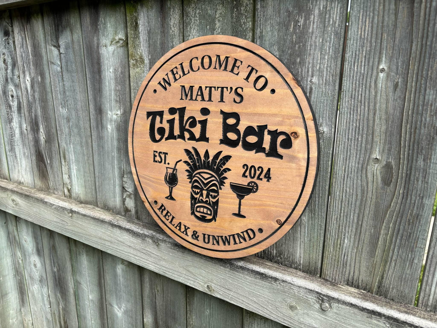 Tiki Bar Sign | Wooden Tiki Bar | Backyard Bar Sign | Personalized Bar Sign | Custom Outdoor Sign | Backyard Wood Bar Sign | Bar Decor