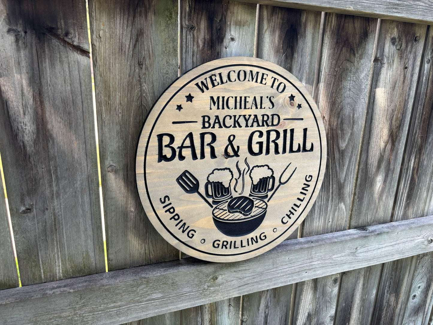 Rustic Wood Bar Sign – Handcrafted Home Bar Decor, Wooden Wall Plaque, Farmhouse Bar Gift