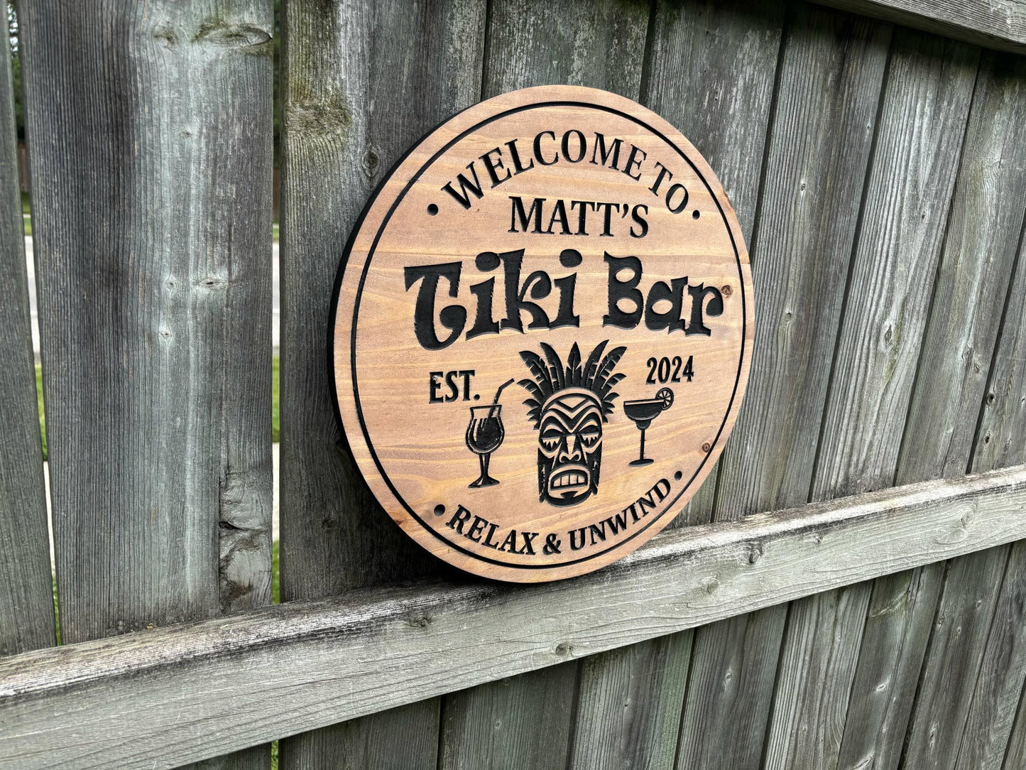 Tiki Bar Sign | Wooden Tiki Bar | Backyard Bar Sign | Personalized Bar Sign | Custom Outdoor Sign | Backyard Wood Bar Sign | Bar Decor