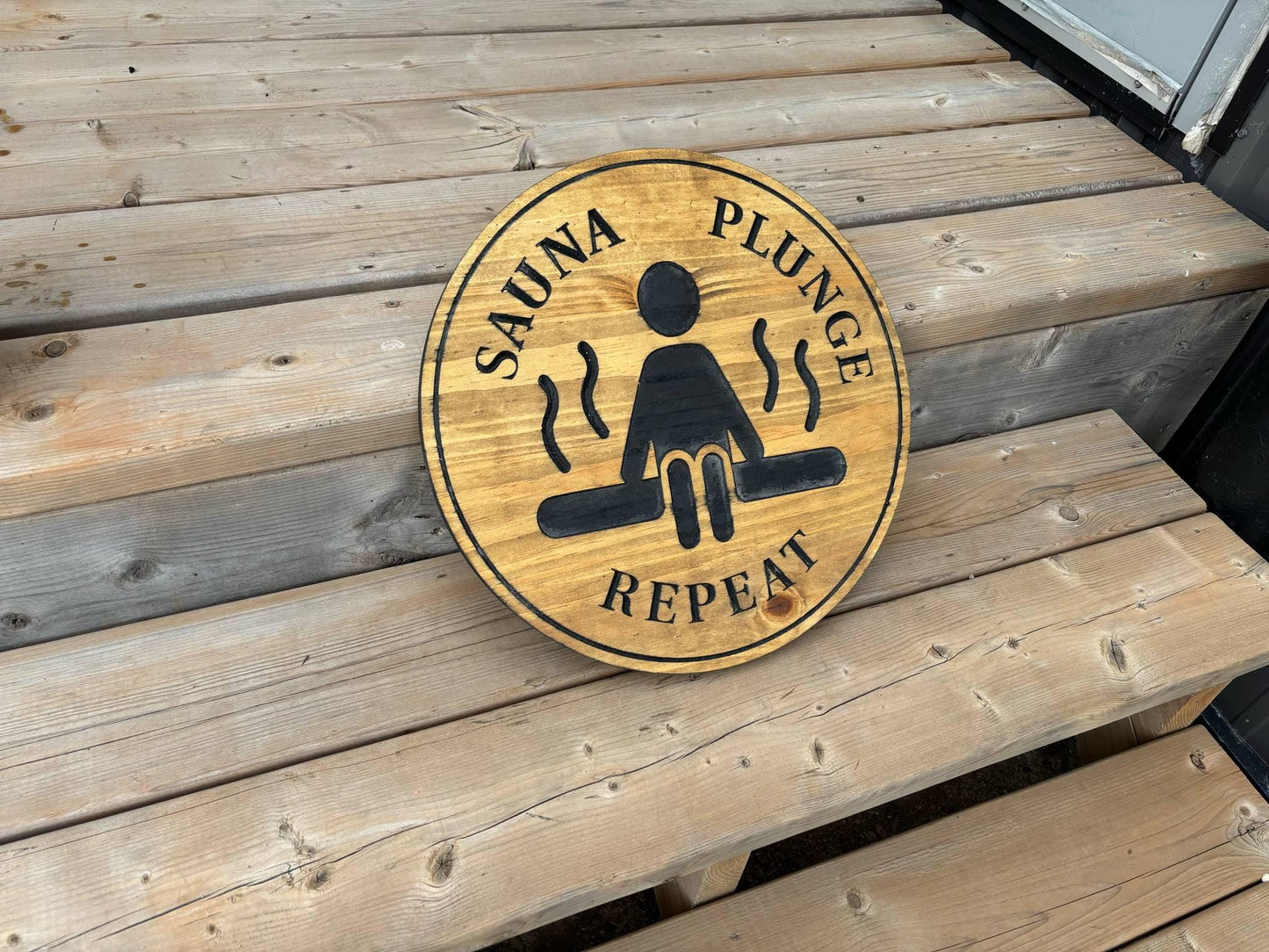 Custom Wood Sauna Sign – Personalized Pine Sauna or Hot Tub Rules Sign – Rustic Outdoor Decor – Summer Gift for Him or Cabin