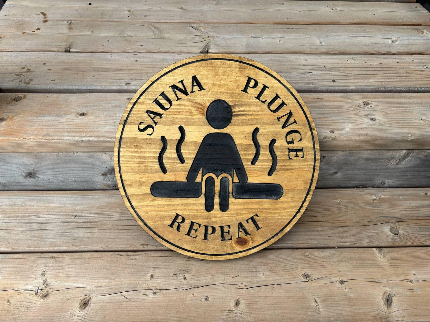 Custom Wood Sauna Sign – Personalized Pine Sauna or Hot Tub Rules Sign – Rustic Outdoor Decor – Summer Gift for Him or Cabin