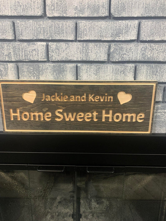 Custom Wooden Couple Sign | Personalized Anniversary or Wedding Gift | Family Name Front Door Decor
