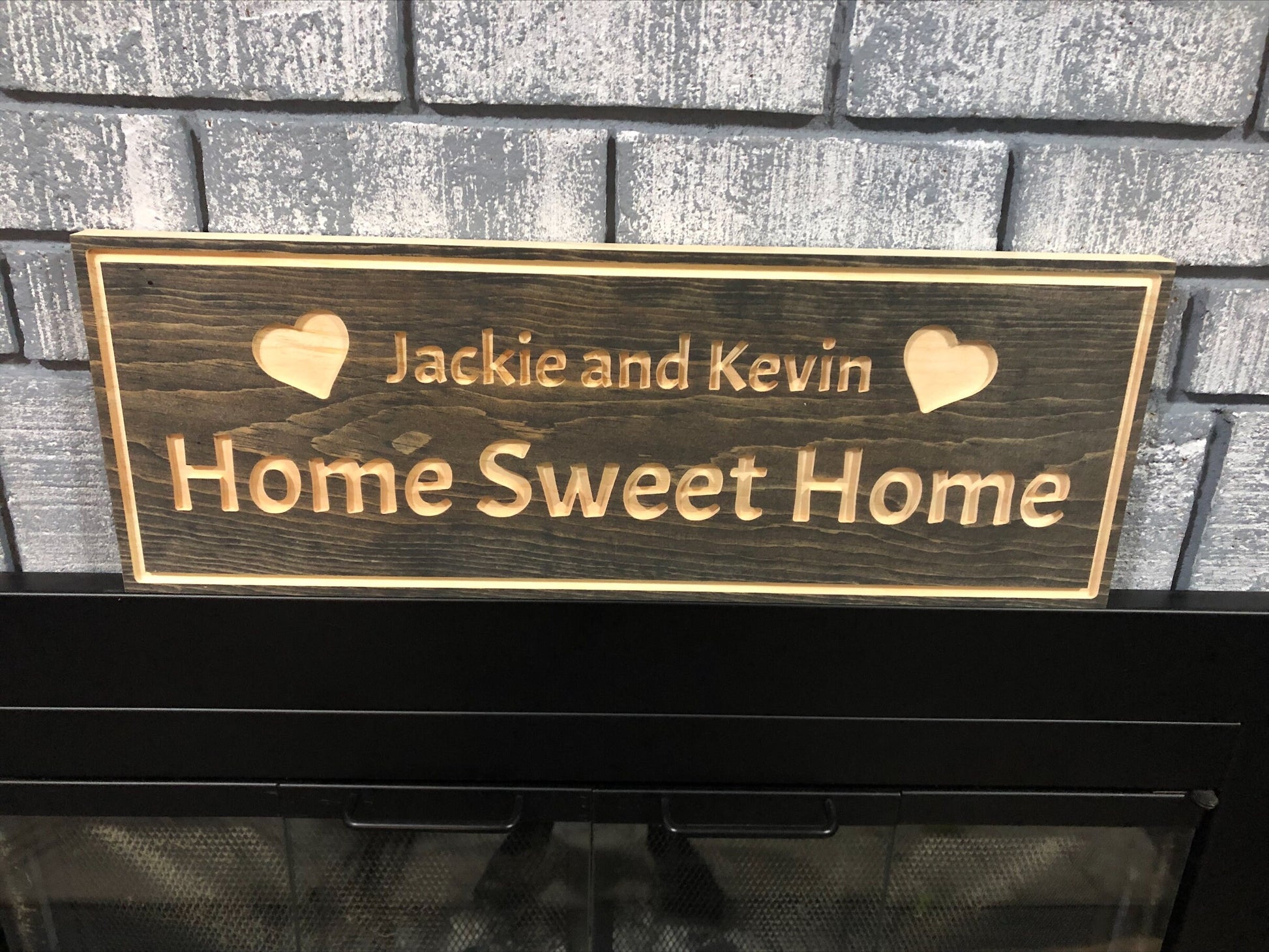 Custom Wooden Couple Sign | Personalized Anniversary or Wedding Gift | Family Name Front Door Decor