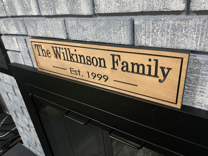 Personalized Family Name Sign, Welcome Sign, Wood Engraved Sign, Custom Sign, Wooden Sign, Mother's Day Gift, Birthday Gift, House Warming