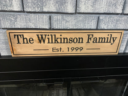 Personalized Family Name Sign, Welcome Sign, Wood Engraved Sign, Custom Sign, Wooden Sign, Mother's Day Gift, Birthday Gift, House Warming