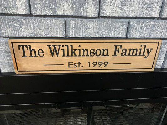 Personalized Family Name Sign, Welcome Sign, Wood Engraved Sign, Custom Sign, Wooden Sign, Mother's Day Gift, Birthday Gift, House Warming
