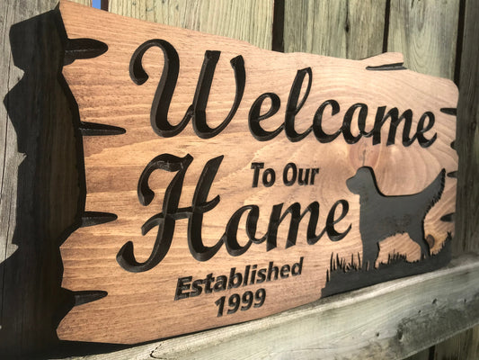 Custom Outdoor Welcome Home Sign | Wood Cottage Sign | Anniversary Gift | Rustic Cottage Sign | Engraved Sign | Wedding Gift Christmas Gift