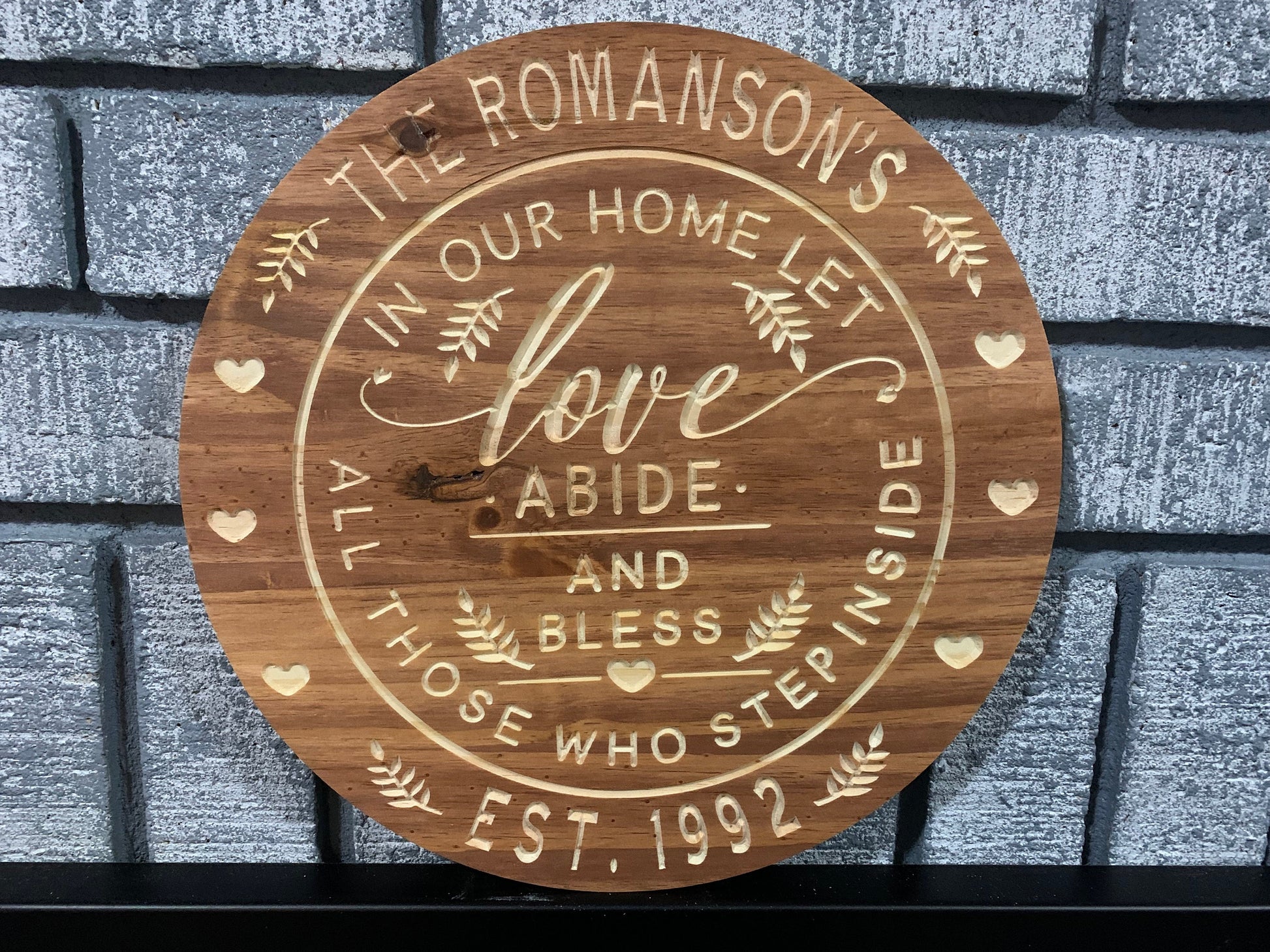 Custom Family Name Sign | Personalized Wood Sign | Wooden Family Name Sign | Custom Engraved Wood Sign