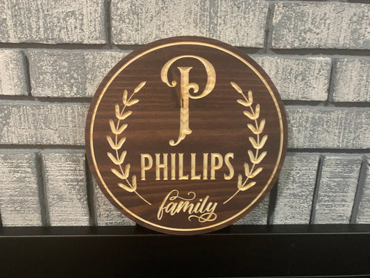 Custom Wood Monogram Sign – Family Name Signs, Rustic Home Wall Art, Wooden Custom Decor, Engraved Gift, Farmhouse Christmas, Wedding
