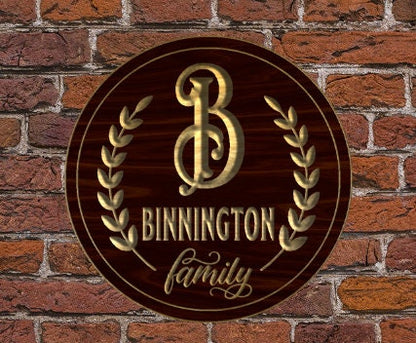 Custom Wood Monogram Sign – Family Name Signs, Rustic Home Wall Art, Wooden Custom Decor, Engraved Gift, Farmhouse Christmas, Wedding