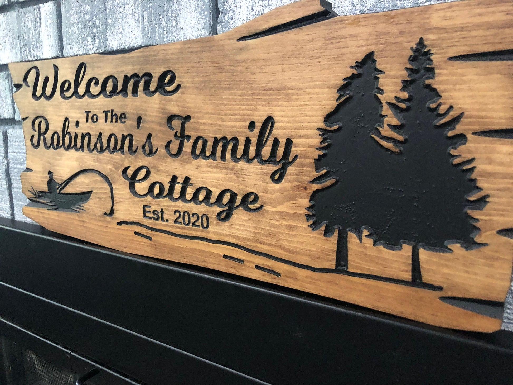 Cottage Sign | Custom Cottage Sign | Wood Cottage Sign | Anniversary Gift | Welcome Sign | Outdoor Rustic Cottage Sign | Engraved Sign