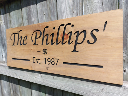 Personalized Family Name Sign | Custom Engraved Family Name Sign | Wood Carved Sign | Wooden Sign |  Mother's Day | Home Wall Art
