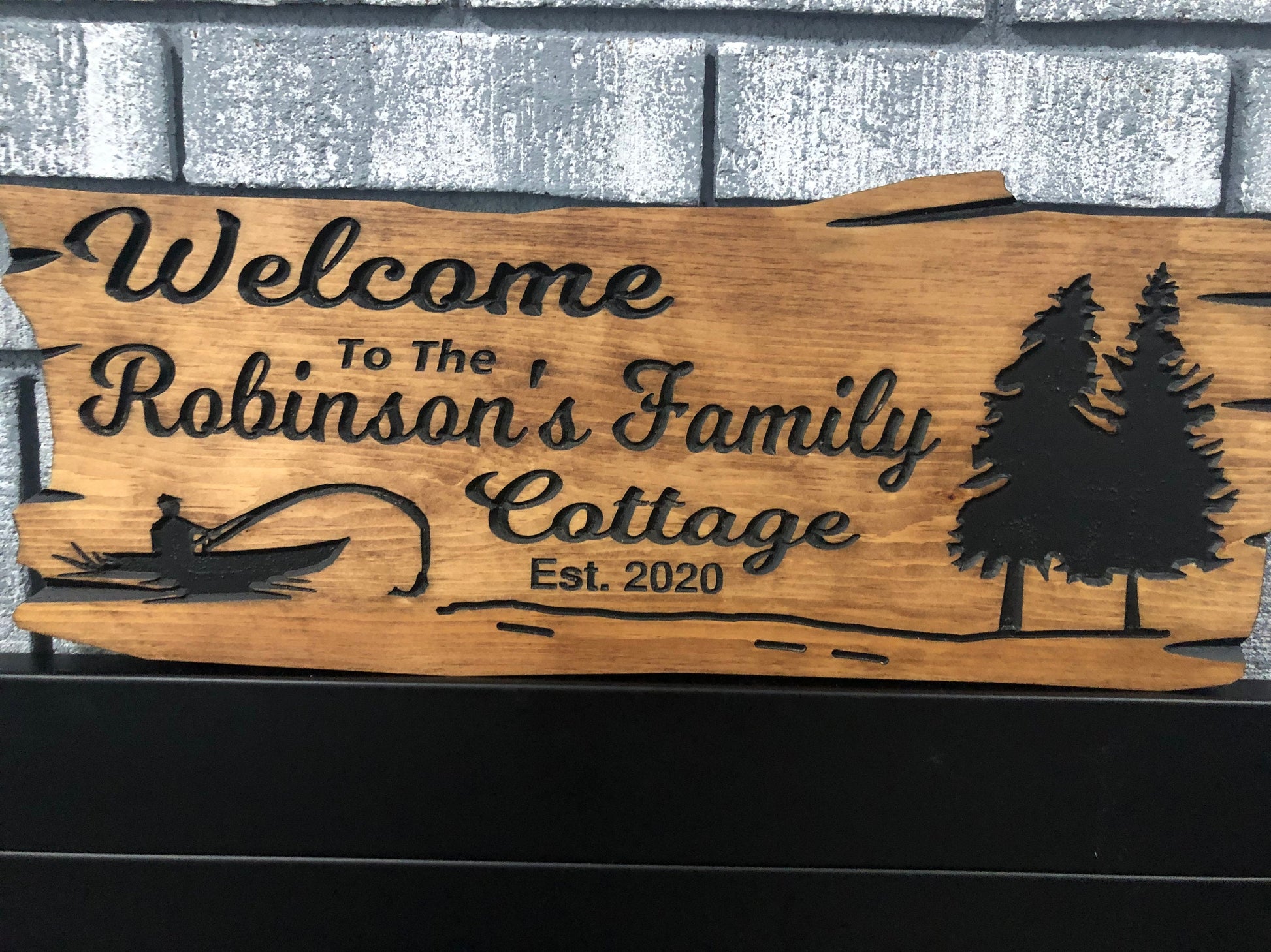 Cottage Sign | Custom Cottage Sign | Wood Cottage Sign | Anniversary Gift | Welcome Sign | Outdoor Rustic Cottage Sign | Engraved Sign