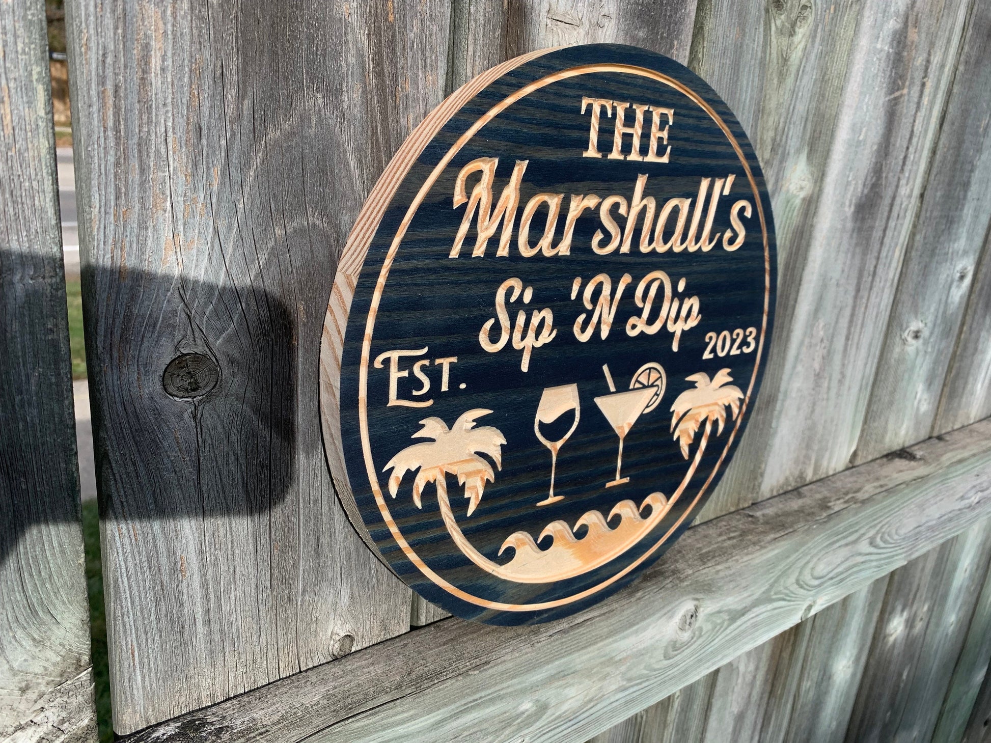 Custom Rustic Wood Beach Sign – Personalized Coastal Decor, Beach House Gift, Gift for Him or Her
