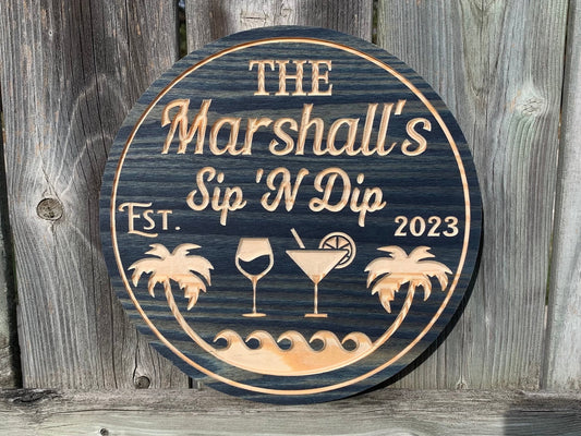 Custom Rustic Wood Beach Sign – Personalized Coastal Decor, Beach House Gift, Gift for Him or Her
