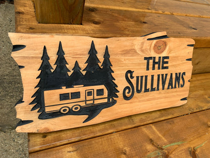 Custom Outdoor Cottage Sign | Cabin Anniversary Gift | Personalized Lakehouse Sign | Rustic Cottage Sign  Engraved Sign | Wood Trailer Sign