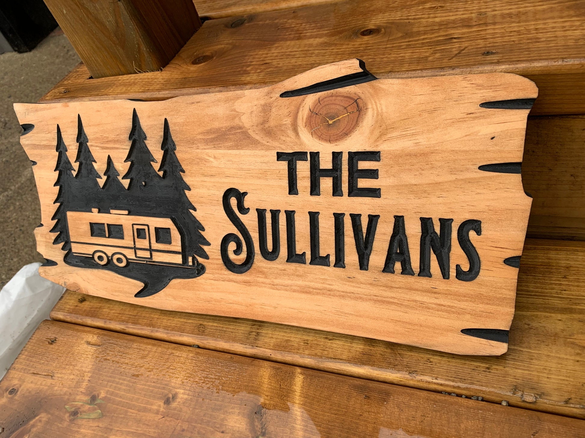 Custom Outdoor Cottage Sign | Cabin Anniversary Gift | Personalized Lakehouse Sign | Rustic Cottage Sign  Engraved Sign | Wood Trailer Sign