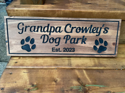 Custom Dog Park Sign – Personalized Outdoor Pet Decor, Funny Dog Yard Sign, Dog Lover Gift, Backyard Dog Rules, Pet Area Sign