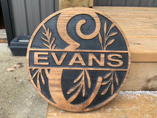 Custom Monogram Sign – Personalized Family Last Name Established Rustic Wedding Gift & Home Decor for Newlyweds