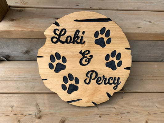 Custom Wooden Dog Memorial Sign – Pet Loss Gift, Dog Tribute, Personalized Name Sign, Rustic Pet Memorial, Dog Remembrance Decor, Custom Paw