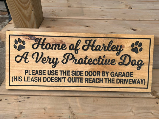 Custom Rustic "Beware of Dog" Security Sign – Handmade Wooden Outdoor Warning Sign for Yard, Fence, or Cottage