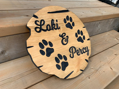 Custom Wooden Dog Memorial Sign – Pet Loss Gift, Dog Tribute, Personalized Name Sign, Rustic Pet Memorial, Dog Remembrance Decor, Custom Paw